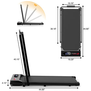 Under Desk Treadmill 0.6-3.8MPH Walking Jogging Machine for Home Office with Folding Option