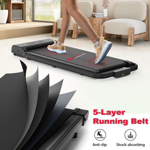 2 in 1 Folding Treadmill, Under Desk Treadmill 0.6-6.2MPH Walking Jogging Machine for Home Office
