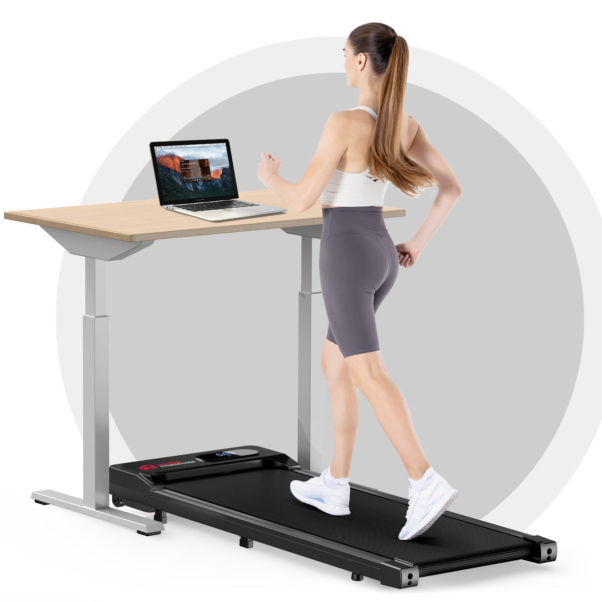 Under Desk Treadmill 0.6-3.8MPH Walking Jogging Machine for Home 