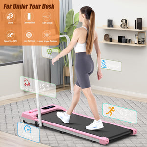 Under Desk Treadmill 0.6-3.8MPH Walking Jogging Machine for Home Office with Folding Option